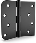 goldenwarm 3 Pack 4in Black Door Hinges Interior Door Hinges Black Matte 4 x 4 Inch with Square & Round Corners, Iron Material