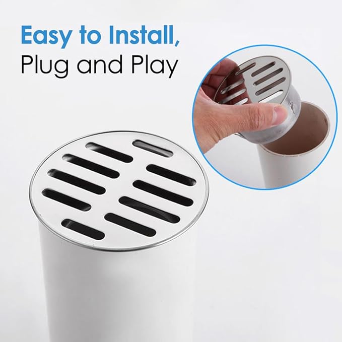 Floor Drain Cover, Stainless Steel Round Anti Blocking Round Grate Cover, Balcony Snap-in Drain Drain Strainers for Bathroom, Kitchen, Washroom, Patios(160 Flat Mouth)