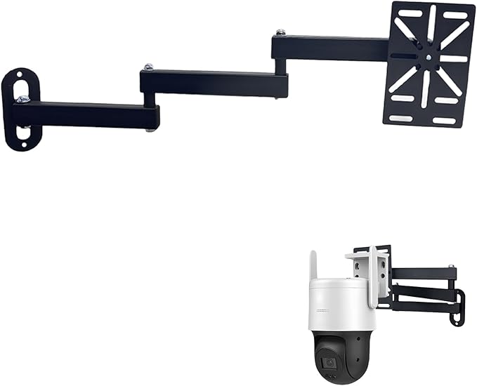 Movable L-Shaped Dome Camera Bracket, Used for Wall-Mounted Installation of Security Dome Cameras, Camera Installation, (Movable L-Shaped Bracket + Wall-Mounted Bracket) (7.8in+7.8in+7.8in)