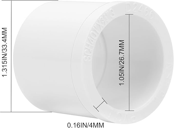 10Pack 1"x 3/4" PVC DWV Reducing Bush Adapter Pipe Fitting SCH40 PVC Reducer Bushing (Socket x Socket) PVC Pipe Reducing Bushing Fitting for Home Sewer Plumbing