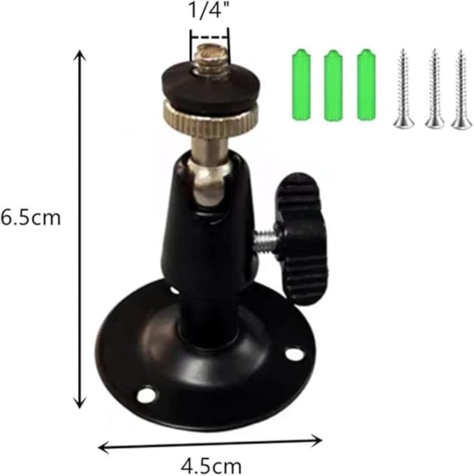 4 Pack Security Wall Mount for Oculus Sensor Arlo, Arlo Pro,R Stick Up Cam Wired/Battery, Metal Security Camera Bracket Outdoor Indoor 360° Rotation 1/4" Screw Camera
