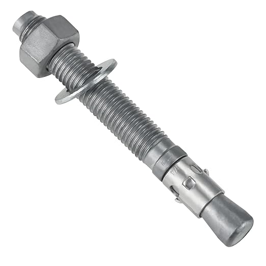 3/4 x 6-1/4 inch Wedge Concrete Anchors kit Galvanized Carbon Steel, Expansion Screw Bolt Heavy Duty Fasteners for Masonry Concrete (Pack of 5)