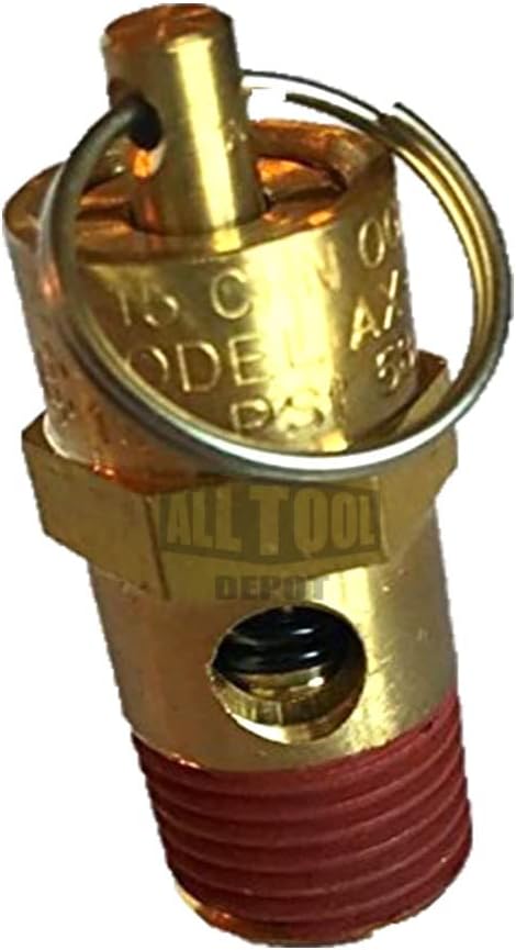 New 1/4" NPT 125 PSI 49 SCFM Air Compressor Relief Pressure Safety Valve, Tank Pop Off