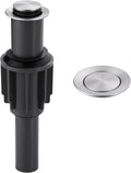ALEASHA Pop Up Sink Drain Without Overflow, Bathroom Sink Drain Vessel Sink Stopper Pop Up Sink Drain Stopper, Pop Up Drain for Bathroom Sink Drain Strainer for Hair Catcher,Brushed Nickel