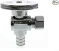 EZ-Fluid Pex Valve 3/8"OD Comp x 1/2"Pex Fittings 1/4Turn LF Brass Angle Stop Valve Water Shut Off Ball Valve Barb Crimp Ring Fits F1807 Pex Tubing Pipe,Used as Faucet Valves,Toilet Valve(1Pc)