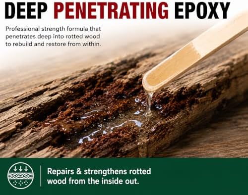 Re-Rot Liquid Wood Rot Repair Kit, 96 oz Penetrating Epoxy Resin