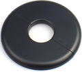 FDXGYH 2 Pcs ID 1-1/3 Inch ABS Wall Split Flange Self-Adhesive tape Round Escutcheon Plate Cover for Water Pipe Faucet Decoration Accessories [Black]