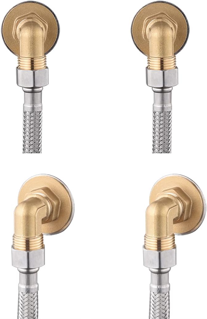 Wall Mount Commercial Faucet Installation kit,Brass 90 dergee backsplash Mount Set for Stainless Steel Commercial Kitchen Prep & Utility Sink,Lead-Free 2 Pack