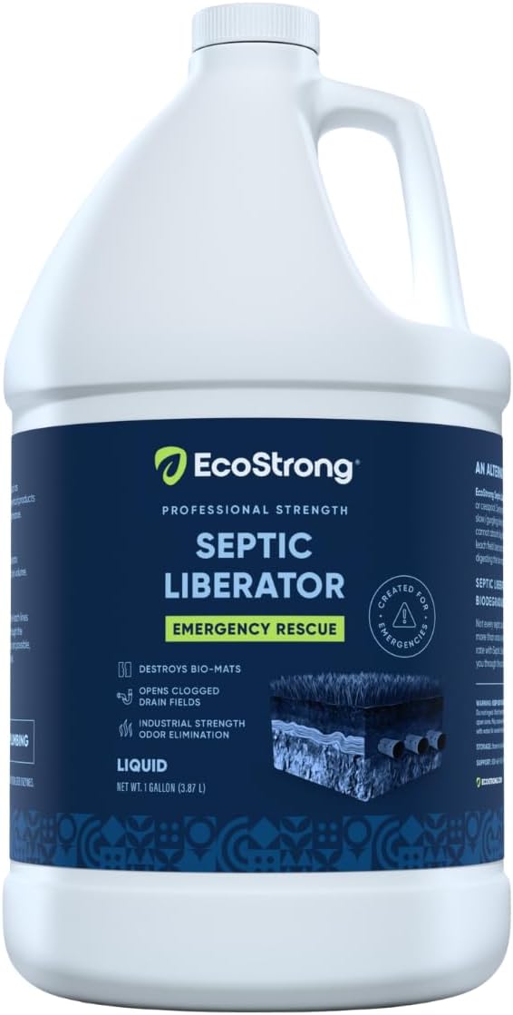 Septic Tank Shock Treatment | Bio Enzyme Septic Safe |Clears Leach & Drain Fields, Dissolves Organic Solids, Grease, Hair - Drain Deodorizer (128 OZ)
