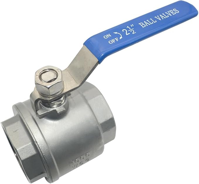 VARMHUS NPT Female 316 Stainless Steel Full Port Ball Valve Vinyl Handle WOG1000 (2.5")