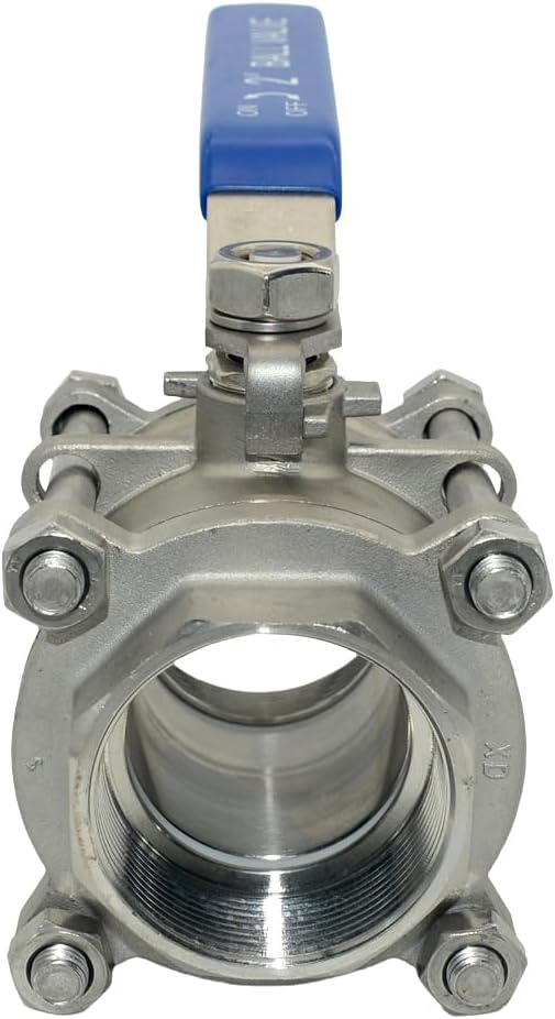 Ball Valve NPT Thread - Stainless Steel 304 Female 3-Piece Full Port (2'')