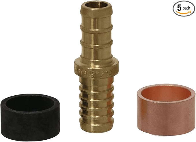 XFITTING 3/8 Inch Pex x 3/8 Inch PB (polybutylene) Slicing coupling with ring, Repair Kit, 31-2-2=5XX, 5 Pieces