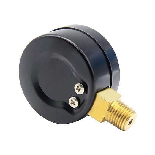 Pressure Gauge 0-200PSI 1/4" NPT Male Brass Bottom Mount 2" Dial Stainless Steel Case Include 1/2" NPT and 3/8" NPT Connector Universal Multifunctional