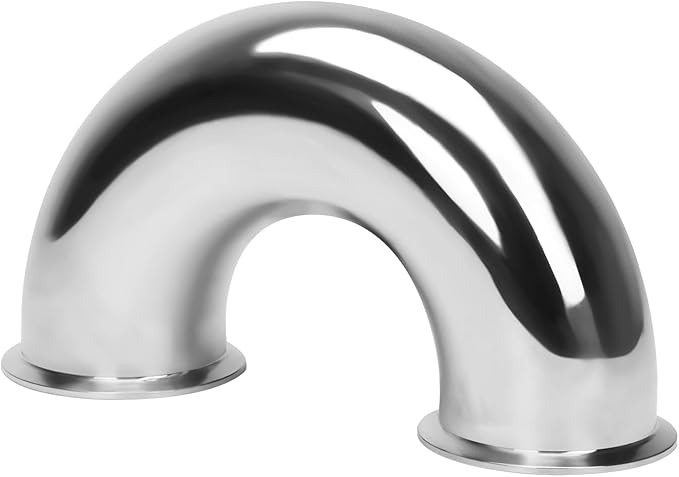 DERNORD 3" Tube OD Elbow 180 Degree Sanitary Pipe Fitting SS304 Tri Clamp 3 Inch
