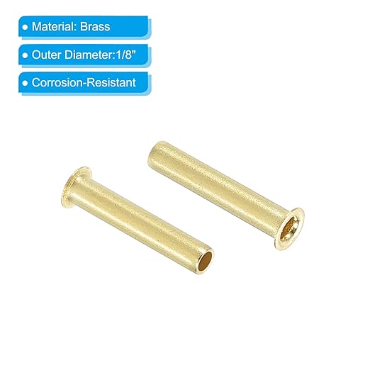 PATIKIL 1/8" Brass Compression Fittings,100Pcs Compression Insert Tube Fitting for Connecting Air, Fuel, Water, Oil and Inert Gases Lines