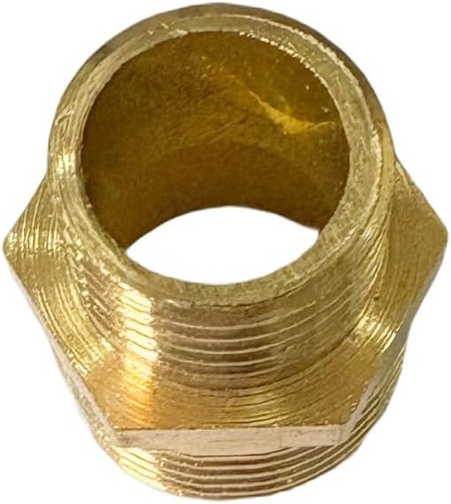 3/8" x 1/4" Male Threaded Hex Nipple Reducer Brass NPT Pipe Fitting Adapter Straight Connectors Pack of 2