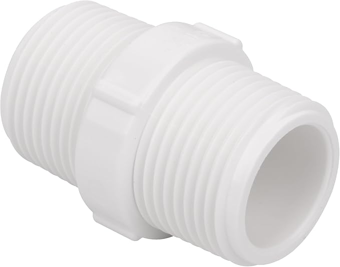 20Pack 3/4 Inch PVC Nipple Male Thread Coupling Adapter Connector (Male x Male) 3/4" PVC NPT Male Thread Coupling Pipe Fitting for Thread plumbing Pipe, Home or Industrial Use, Schedule 40