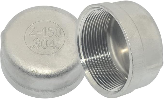 2" Cap,NPT Female Threaded Cast Pipe Fitting,Stainless Steel 304