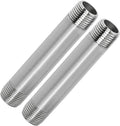 304 Stainless Steel Nipple Pipe Fitting 1/4" NPT X 1/4" NPT Male Thread Cast Pipe Fittings 6" 150mm Length (pack of 2)