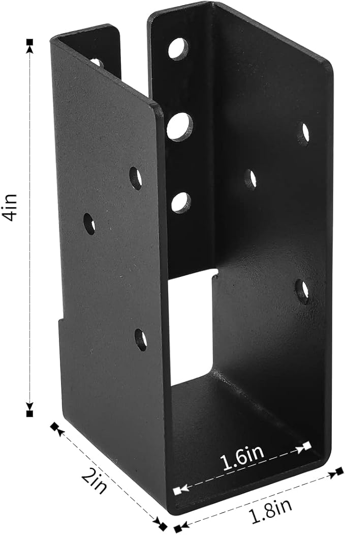 Concealed Joist Hangers, 16 Pcs of 2"x4" Outdoor Trim Concealed Flanges, Q235B Steel Powder Coated Concealed Mount Joist Hangers for 2"x4" Beam Swing…