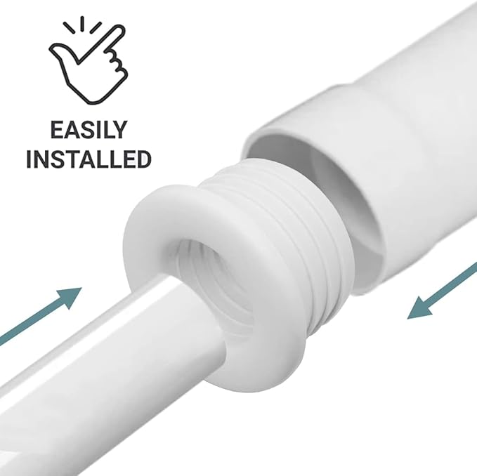 (Pack of 2) White Rubber Sleeve for Drain Pipe, 1.57" x 0.98" (40 x 25 mm) Pipe Connector, Adaptor, and Reducer