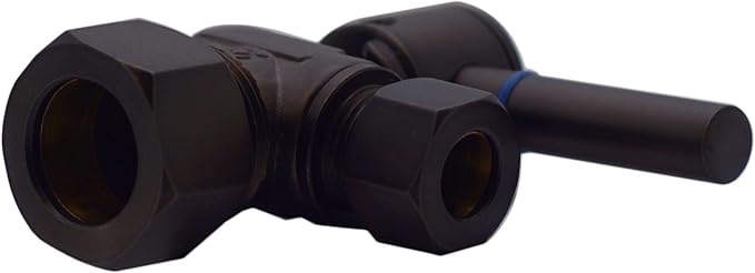 Westbrass R105BL-100-62 1/4-Turn Lever Handle Angle Stop Shut Off Valve, 5/8" OD x 3/8" OD, Matte Black (100-Pack)