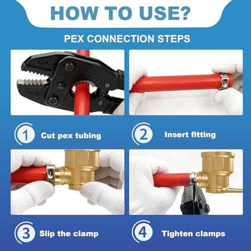 5 Pack 1/2" Pex Drop Ear Elbow, No Lead Brass,1/2 Pex-B Brass Fittings Drop Ear Elbow, Tee, Coupling Set for PEX Piple Plumbing, Pex Fittings 1/2 inch