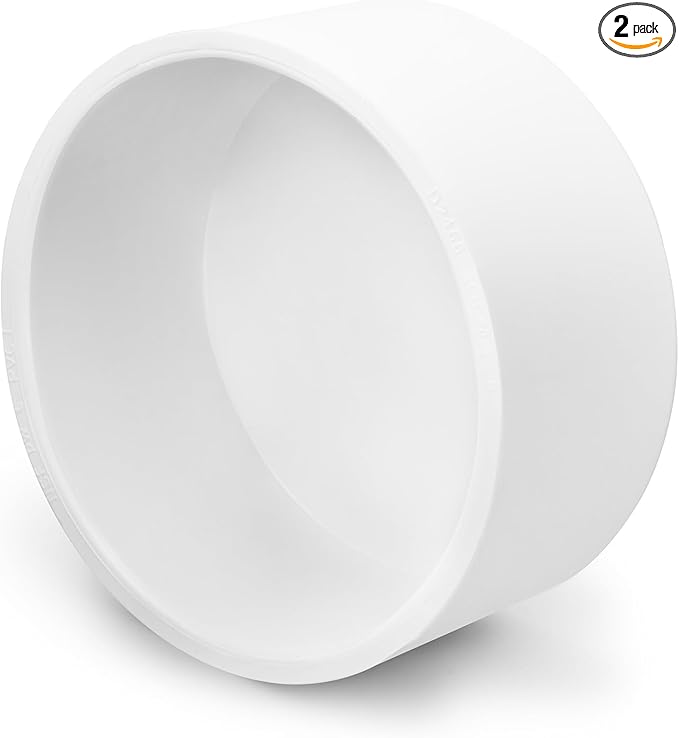 SCH40 PVC Cap 4 Inch - Fit Standard 4" SCH40 PVC Pipes (OD Approx. 4.5"), Zernmiarder Furniture Grade Pipe Caps, White Pipe Cover Fittings for Plumbing, DIY, Garden & Furniture - 2 Pcs