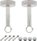 2 Pack Ceiling Mount Bracket, Stainless Steel Wardrobe Pipe Bracket Rod Holder Ceiling Holder, ULIFESTAR Shower Curtain Closet Wardrobe Rod Lever Support Holder Pipe Flange Socket (D*H)26*150mm/1*6''