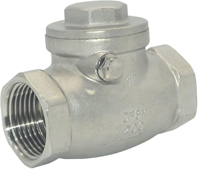 1" Stainless Steel SS316 Swing Check Valve,NPT Female x Female Thread,WOG 200 PSI PN16 CF8M
