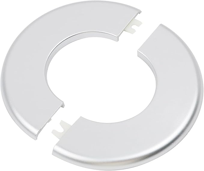 4 Pcs Wall Split Flange, ABS Round Self-Adhesive Escutcheon Plate Buckles Design for 2.5"/64mm,Silver