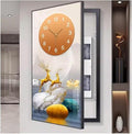 Fuse Box Cover Cabinet, Breaker Box Cover, Decorative Painting of Electricity Meter with Clock, Wall Mounted Hide Electrical Panel Cover Decorative,A,60x120cm