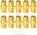 GASHER 10PCS Brass Pipe Fitting, Reducing Hex Nipple, 1/8-Inch Male Pipe x 1/8-Inch Male Pipe