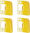 QCAA Solid Brass Extended Lip Strike, 2''X2-1/4, Polish Brass, 4 Pack, Made in Taiwan