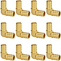 SUNGATOR 1/2 Inch 90 Degree Elbow, Brass PEX Fittings, 12-Pack
