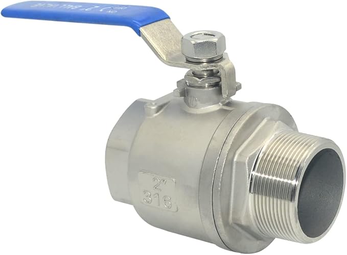 VARMHUS Full Port Ball Valve S304 Stainless Steel 304 Heavy Duty for Water, Oil, and Gas,1000WOG (2")