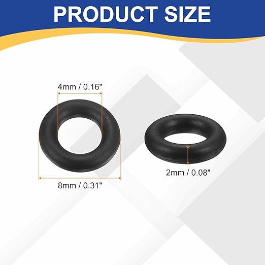 HARFINGTON 50pcs Nitrile Rubber O-Rings 8mm OD 4mm ID 2mm Width Metric Buna-N NBR Sealing Gasket Plumbing Sealing Repair O Rings for Car Auto Vehicle Repair Faucet Air Gas