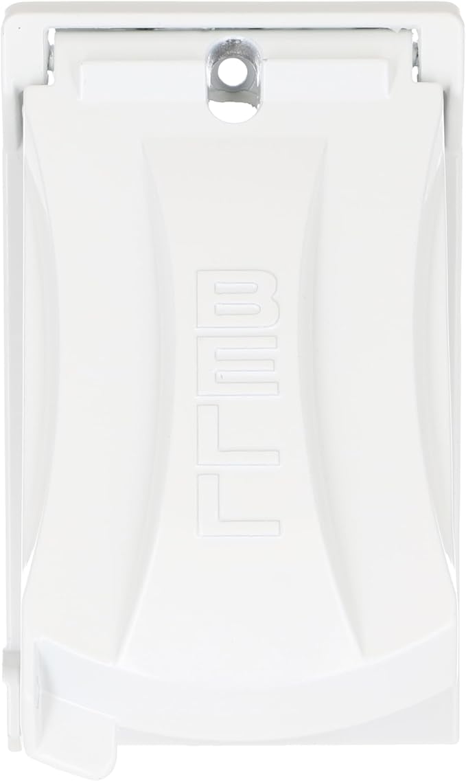 Hubbell-Bell MX1050W 1-Gang Weatherproof Universal Metal Flip Cover, Vertical/Horizontal 12-in-1, White