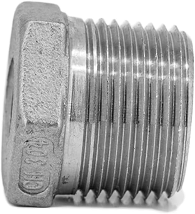 Stainless Steel Reducer Hex Bushing, 1" Male NPT to 1/4" Female NPT,Reducing Adapter Cast Pipe Fitting