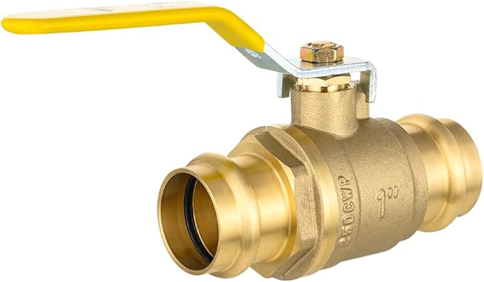 (Pack of 2) EFIELD 1-inch x 1-inch Copper Press Ball Valve with EPDM O-ring,1/4- Turn Full Port Shut Off Stop Ball Valve For Copper Tubing Connection,(VALVE407-2PCS)