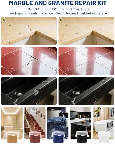 Marble and Granite Repair Kit (Color Match) DIY Fix Reattaches Countertop