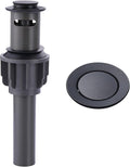 ALEASHA Bathroom Sink Drain with Overflow Vessel Sink Stopper,Pop Up Drain for Bathroom Sink Pop Up Drain Stopper for Hair Catcher,Matte Black