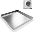 Washing Machine Pan-32" x 30" x 2.5" Heavy Duty 304 Stainless Steel Washing Machine Tray, Washer Pan, Washing Drain Pan, Protecting The Floor, Wood Deck, No Hole