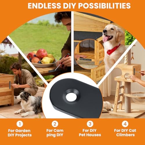 Alise Flat Bracket ,5 Inch Black Mending Plate Flat Brace for Wood Shelves