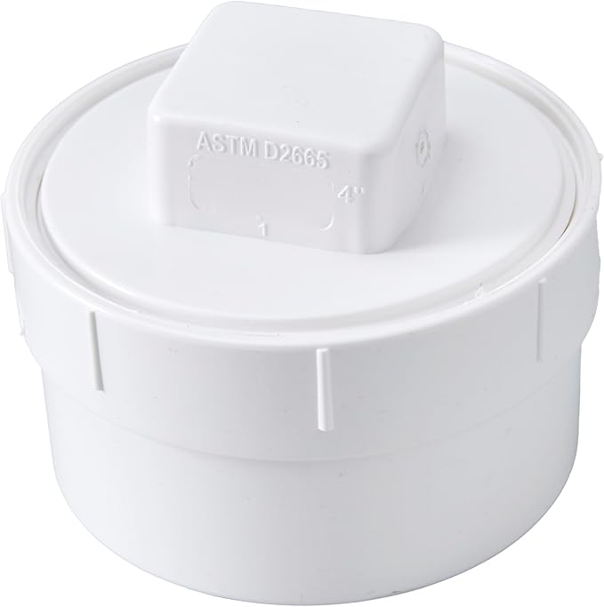3" Pvc Sewer Cleanout Adapter With Plug Pipe Cover Cap Fitting,PVC DWV Drainage Sewer Cleanout for Outdoor Garden (3 inch)