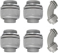 Conduit Connectors, 1-1/2 Inch Liquid Tight Connector NPT Non-Metallic for PVC Electrical Flexible Conduit Fittings, 4 Straight and 2 Angle 90 Degree, UL Listed, Grey (6-Pack)