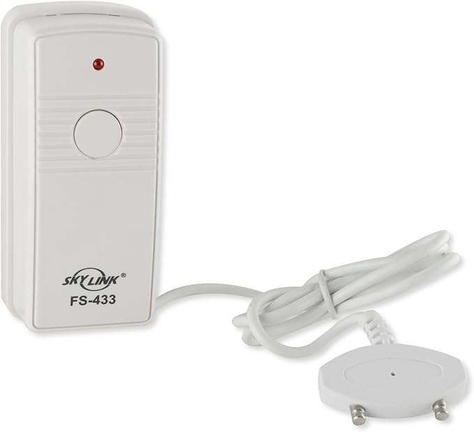 Skylink FS-433W Wireless Flood Water Leak Alert Alarm Safety Protection Security Sensor | Affordable, Easy to install DIY Accessory for SC Series Systems