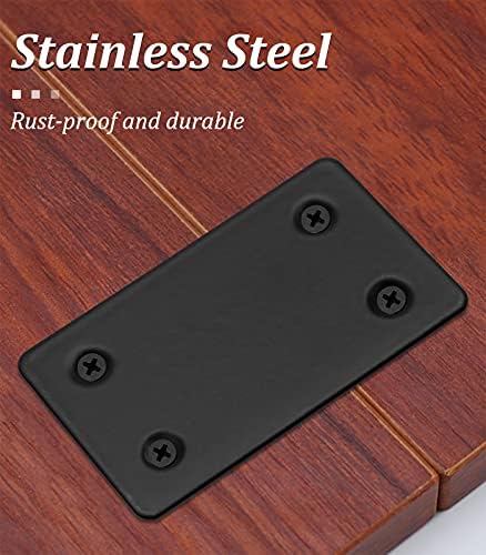 Bonsicoky 8Pcs Flat Straight Brace Brackets, 2.4 x 1.5 / 60 x 38mm