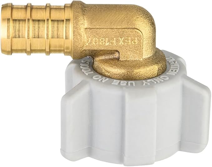(Pack of 5) EFIELD Barb Crimp Pex 1/2" Pex x 1/2" Female NPT Swivel Elbow Brass Crimp Fittings,(PEX1807208-5PCS)