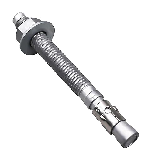 5/8 x 6 inch Wedge Anchor Galvanized Carbon Steel, Expansion Screw Bolt Heavy Duty Fastener for Concrete Masonry Cement（Pack of 10pcs
